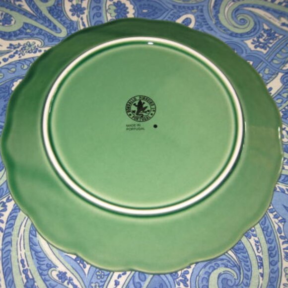 NWT Bordallo Pinheiro Outono Autumn Green 10” Dinner Plate Made in Portugal NEW - Picture 5 of 14